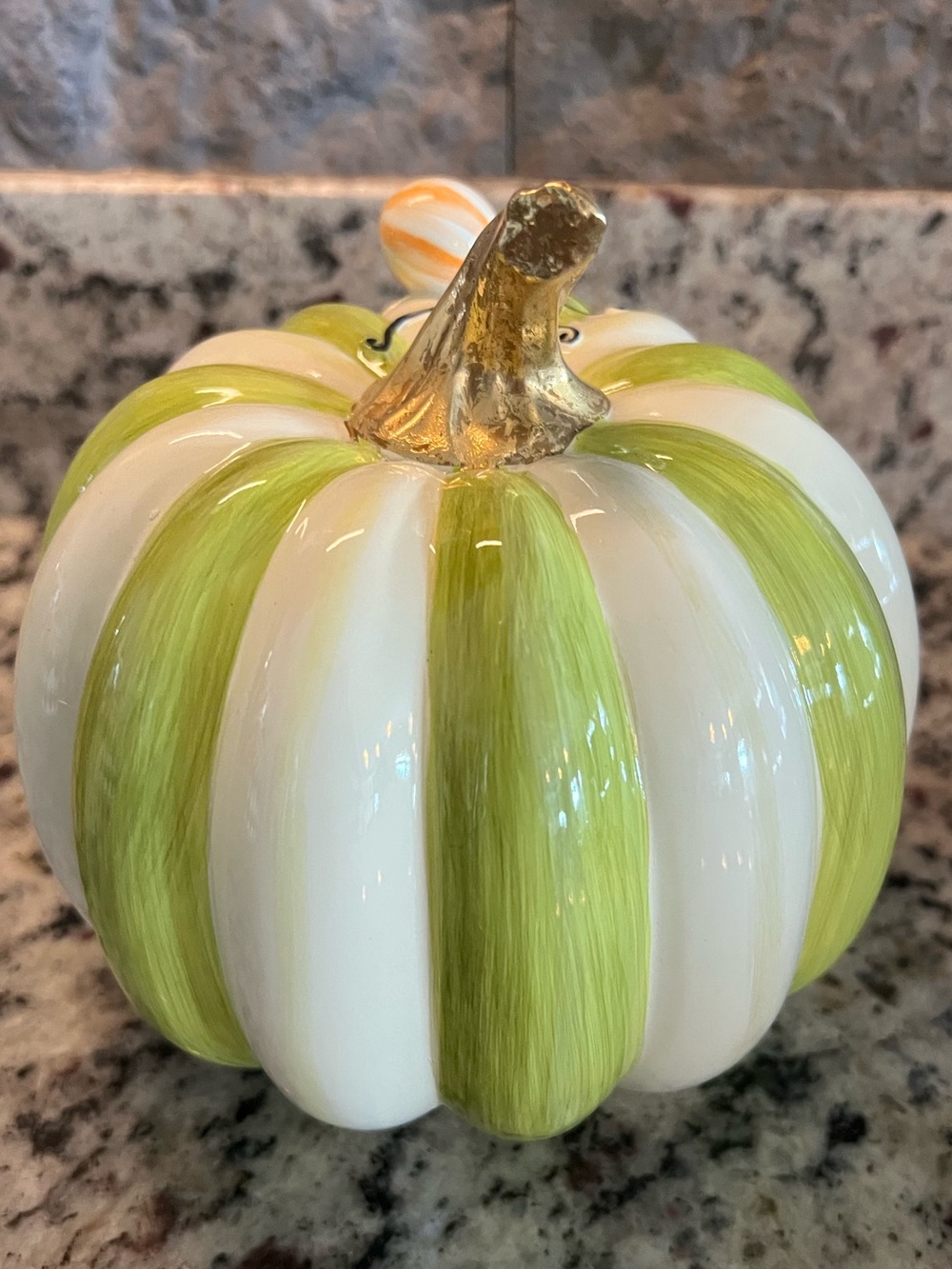Mackenzie-Childs Fergal's Friend Spider On Small Moss Stripe Pumpkin. New in Box - Picture 6 of 11